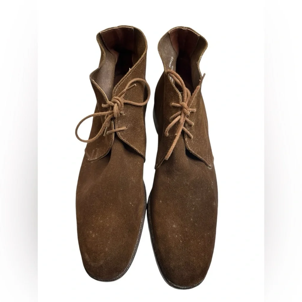 CROCKETT & JONES for Barneys New York CHUKKA BOOT LIGHT snuff SUEDE LEATHER SOLE